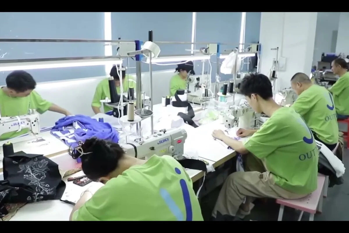 Sewing floor at Jiashun's garment factory in Humen, Dongguan