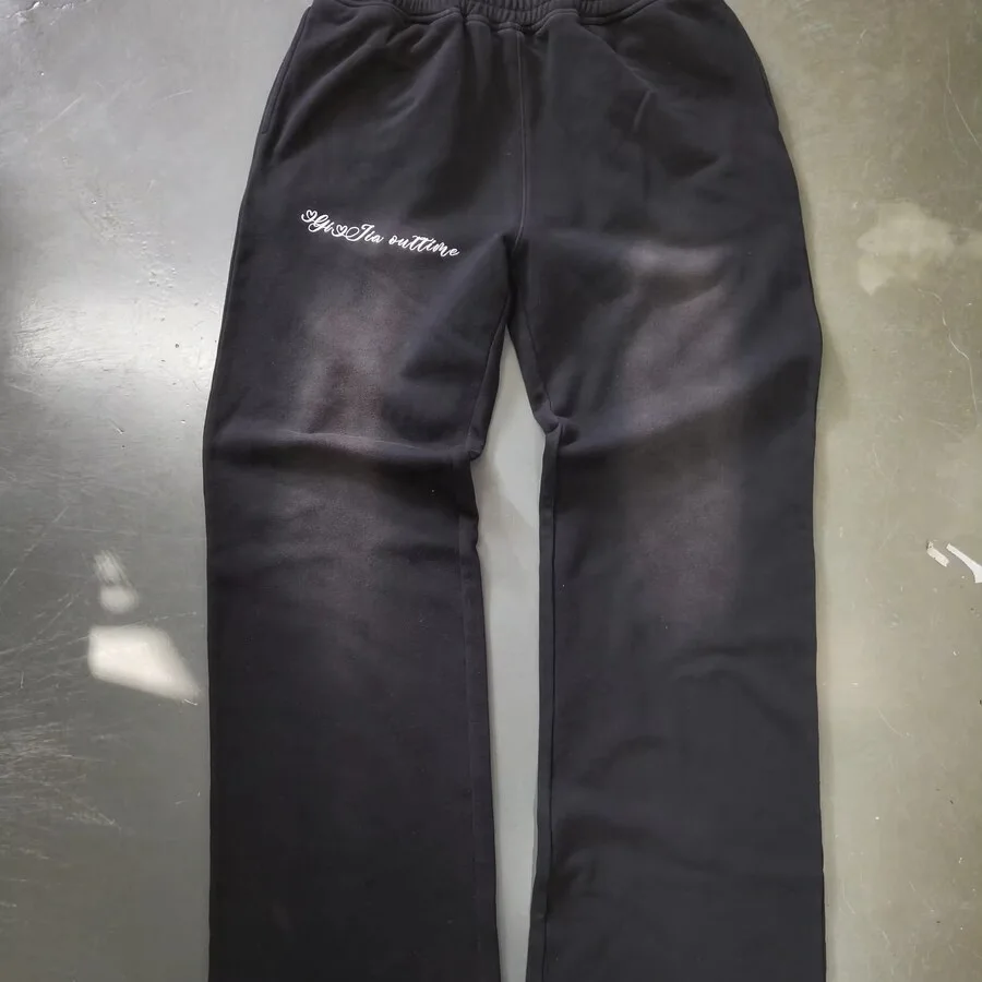 Pants sample shown as a reference for a custom small-batch order